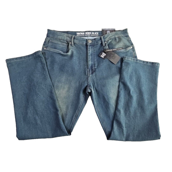 Vintage Genes Black VGB Jeans Men's 36W x 32L Relaxed Fit French Terry Denim NWT - Picture 2 of 16